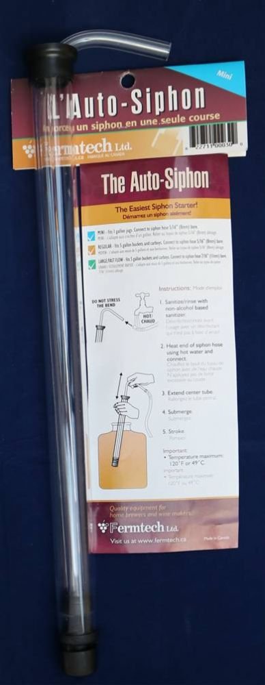 Fermtech - Auto Siphon Mini with 6 Ft of Food Safe Tubing & Clamp - Easy Home Brewing